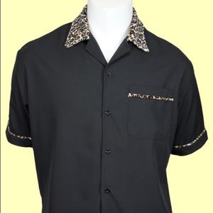 Leopard print bowling shirt XL